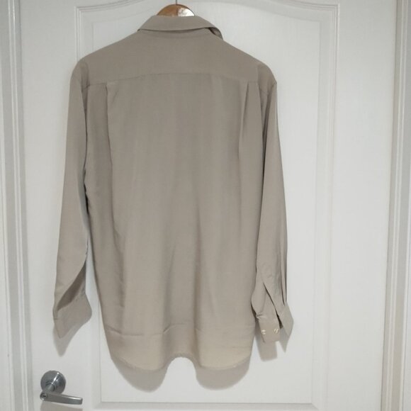 VTG Husky Club Long Slv Button Down Shirt Embroidered Black & Tan M Made in USA - Picture 6 of 6